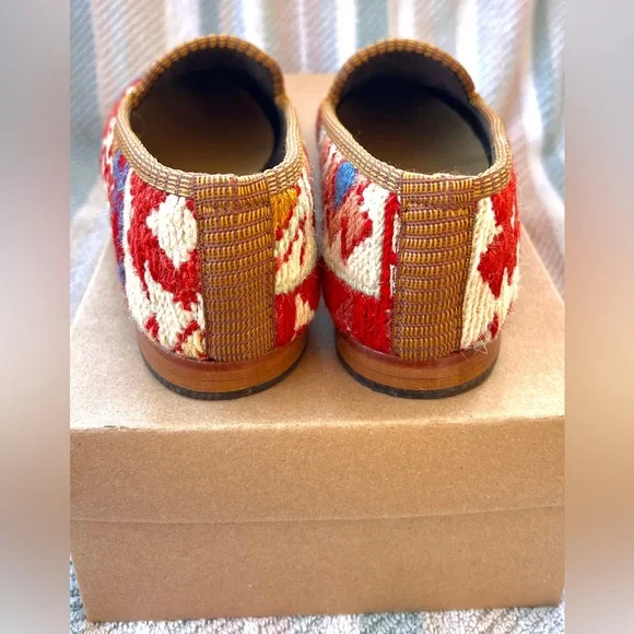 BRAND NEW Artemis Design Co Handmade Turkish Kilim Smoking Shoes Size 37 (6.5-7) Flats & Loafers